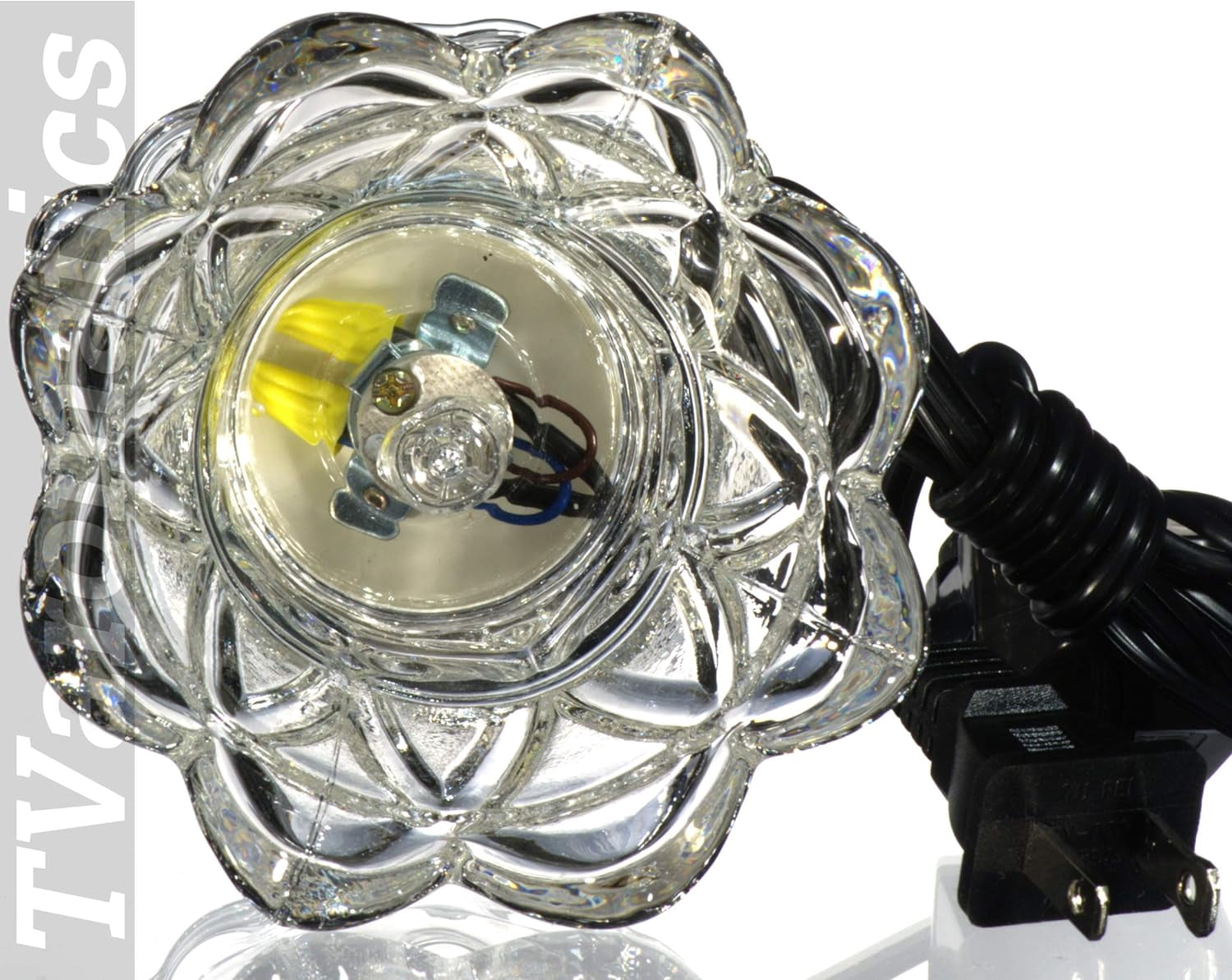 Clear Flared Glass Electric Aroma Lamp Oil and Wax Warmer