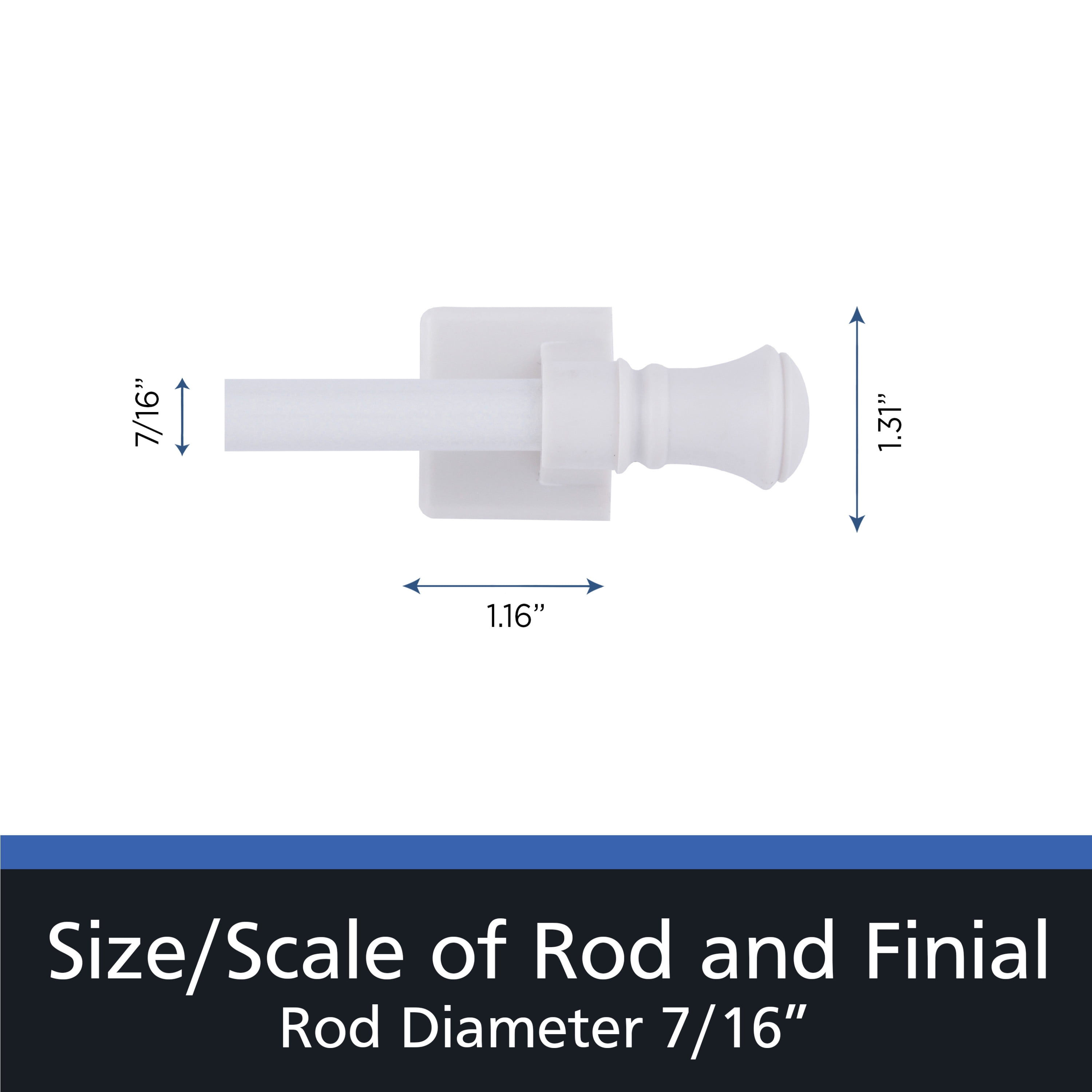 (3 pack) Mainstays 7/16" Magnetic Drapery Rod, 16-28", White