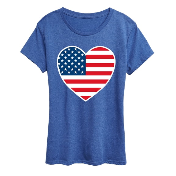 Instant Message - USA Flag Heart Women's Short Sleeve Graphic T-Shirt
