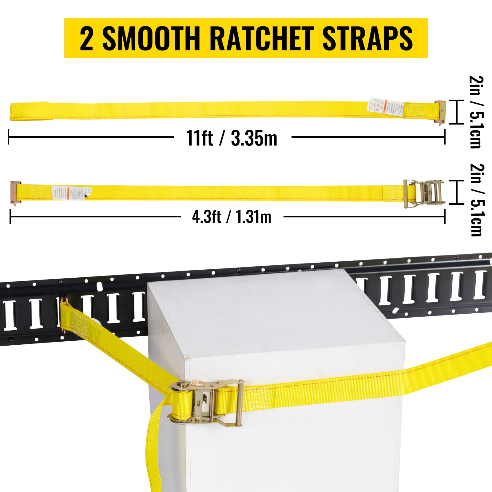 VEVOR E-Track Tie Down Rail Kit 18PCs 5' E Track Rails Enclosed Cargo Trailer
