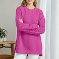thumbnail image 2 of FYEGRE Women's Oversized Sweatshirts Crewneck Long Sleeve Tunic Pullover Shirts Side Zipper Hoodies Hot Pink XXL, 2 of 2