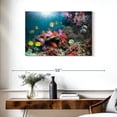 thumbnail image 3 of Elephant Stock Andaman Sea Life Wall Art - Horizontal Canvas Wall Art - Living Room Wall Decor - Animal Canvas - Teal And Yellow Decor - 36" x 24", 3 of 8