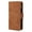 Brown, variant on iPhone 13 Wallet Case, Soft Leather Zipper Magnetic Buckle Horizontal Flip Cover with 5 Card Slots, Black
