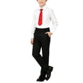 thumbnail image 1 of Odeerbi Niños 3 Piezas Caballero Traje Formal Preppy Traje de Manga Larga Camisa de Vestido y Pantalones de Traje Con Corbata Uniforme Escolar Conjunto, 1 of 8