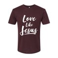 thumbnail image 2 of Wild Bobby Love Like Jesus Inspirational/Christian Men Premium Tri Blend Tee, Cardinal, Small, 2 of 5
