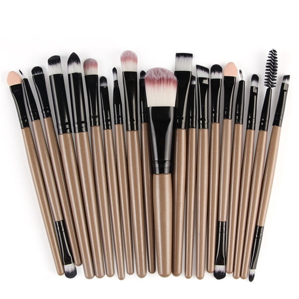 XWSHYW Pinceles de Maquillaje Juego de Brochas de Maquillaje de 20 Piezas, Herramientas de Maquillaje, Kit de Artículos de Tocador, Juego de Brochas de Maquillaje de Lana