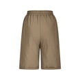 thumbnail image 5 of Yubnlvae Summer Casual Shorts for Women - High Waist Elastic Waist 3 Inseam Linen Shorts - Breathable Loose Fit Beach Shorts (S-XXXXXL) (A | L), 5 of 5