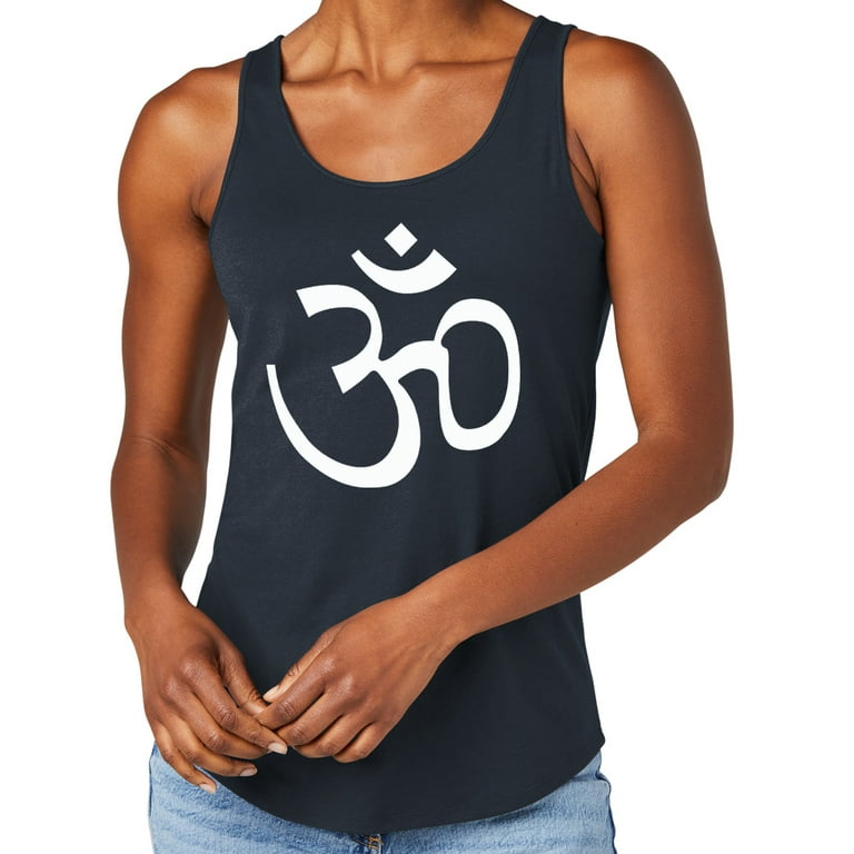 White Tank With Colorful AUM Symbol White Tank With Colorful AUM Symbol