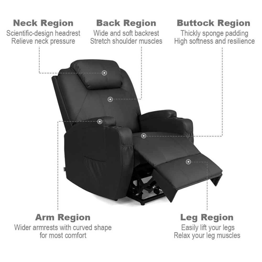 Finihen Massage Recliner Chair, Power Lift Recliner Chair with Massage and Heat for Elderly with Remote, for Living Room, Bedroom, Black Finihen Massage Recliner Chair, Power Lift Recliner Chair with Massage and Heat for Elderly with Remote, for Living Room, Bedroom, Black