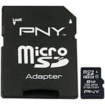 PNY SD Card  PNY  8GB Micro SDHC Class 4 Flash Memory  Card  Walmart com