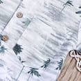 thumbnail image 5 of Xudanell Toddler Baby Hawaiian Outfit Boy Short Sleeve Button Down Print Shirt Shorts Set 2t 3t 4t 5t 6t Boys Vacation Suits Summer Clothes Kid Boy Clothes - Green,2-3 Years, 5 of 8