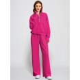 thumbnail image 3 of Conjuntos de dos piezas Casly Lamiit Fall para mujer, color rojo rosa, talla M, 3 of 7