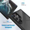thumbnail image 2 of Casus Shockproof Bumper Hard Clear Back Cover Case for Samsung Galaxy S22 Ultra - Black, 2 of 8