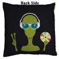thumbnail image 2 of PKQWTM Alien Is A Music Lover Reversible Mermaid Cushion Cover Home Decor Sequin Pillow Case Size 16x16 inches, 2 of 2