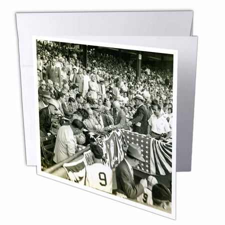3dRose, Lynn Skeels Stereoview Photo President Harry Truman Signing Baseballs, 6 Greeting Cards with envelopes
