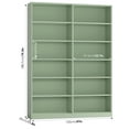 thumbnail image 5 of Homfa 74.3” Double Wide 6-Tier Bookcase, Extra Large Wooden Freestanding Display Bookshelf for Home Office Living Room, Green, 5 of 8