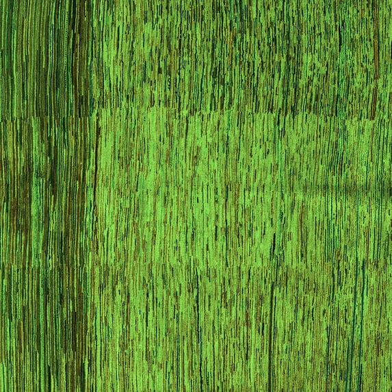 Ahgly Company Indoor Square Abstract Green Modern Area Rugs, 3' Square