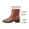 thumbnail image 4 of YLYL Women's Chunky Low Heels Ankle Boots Comfort Square Toe Lace up Combat Motorcycle Biker Boots, 4 of 9