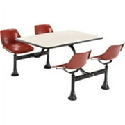 OFM Model 1003 Cluster Seating Table with 30" Top and 4 Seats, Blue with Yellow