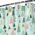 thumbnail image 3 of Light Blue Christmas Tree Pattern Shower Curtain 72"x72" ,Bathroom Decorative Shower Curtains Set with 12 Hooks,Modern Waterproof Washable Shower Curtain, 3 of 6