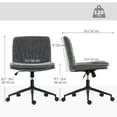 thumbnail image 3 of HOMCOM Criss Cross Chair with Wheels, No Arms, Wide Office Chair, Grey, 3 of 10