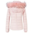 thumbnail image 2 of Chrisuno Ladies Windproof Velvet Puff Jacket Winter Parka Short Coat With Soft Fleece Inside 2XL Pink, 2 of 5