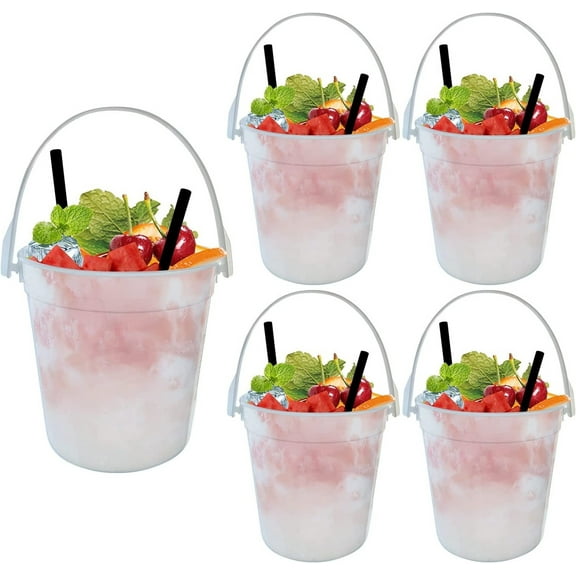 Plastic Cocktail Buckets - Reusable,Translucent,and Perfect for Summer Drinks
