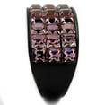 thumbnail image 3 of IP Black(Ion Plating) Stainless Steel Ring with Top Grade Crystal in Light Rose for Women Light Rose Stone Color Style TK2359 Size 7, 3 of 3