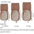 thumbnail image 3 of Baby Non Slip Socks Winter 5 Pairs Kid Thick Warm Crew Socks with Grips, 3 of 8