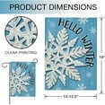 thumbnail image 2 of Hello Winter Snowflakes Garden Flag Double Sided, Christmas Snow Black Decorative Yard Outdoor Home Small Decor, Seasonal Burlap Outside House Decoration 12.5 x 18, 2 of 5