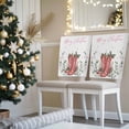 thumbnail image 3 of Merry Christmas Chair Covers Set of 1 Red Western Boots Botanical Leaves Poinsettia Chair Back Covers Stretch Removable Washable Slipcovers Protector for Dining Room Kitchen Party Decor, 3 of 5