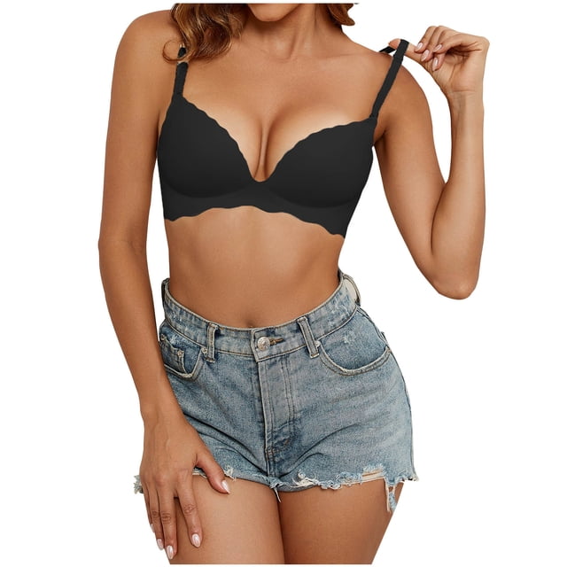 Timegard Push up Bras for Women Wireless Adjustable Strap Full Support Comfort Everyday Bras Solid Color