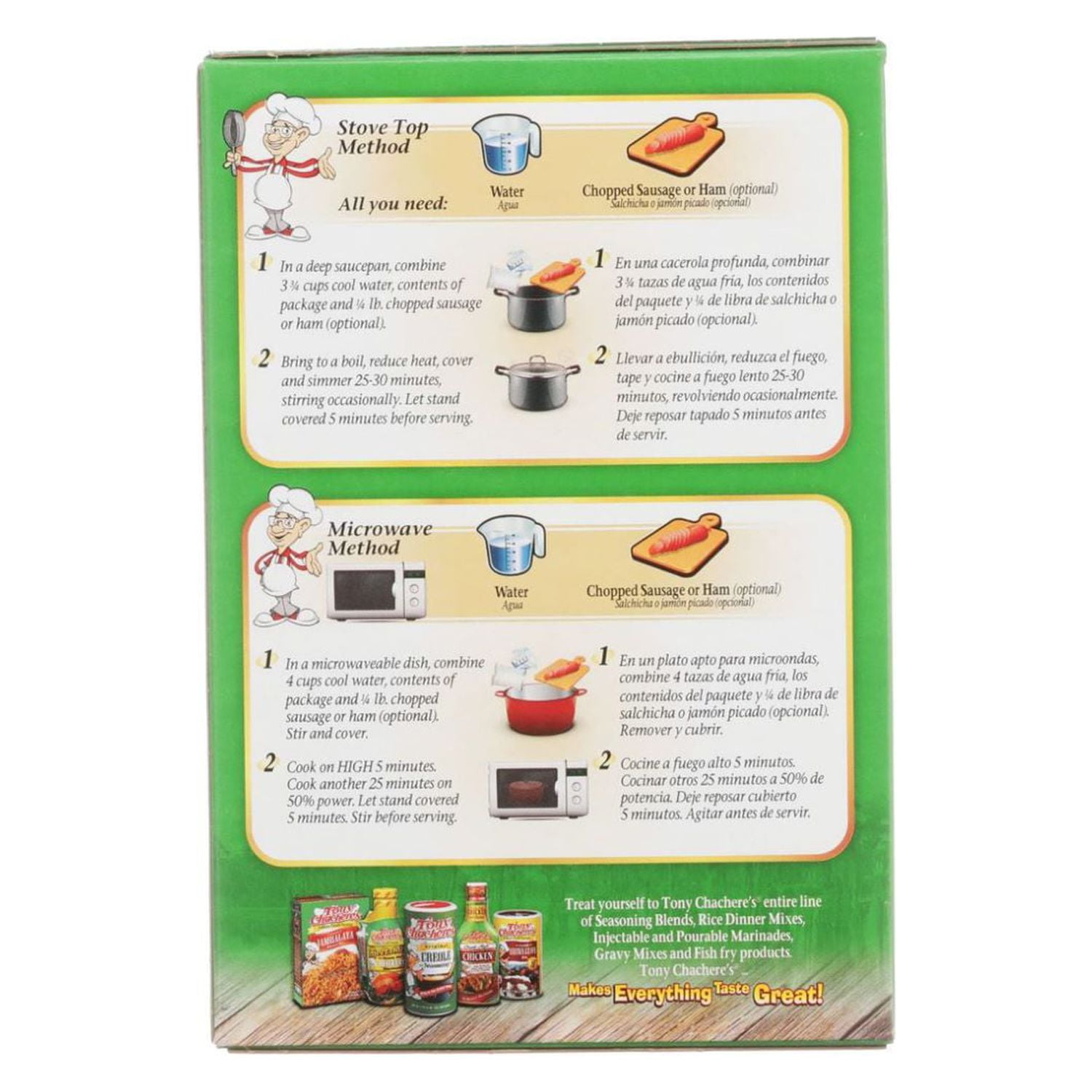Tony Chachere’s, Rice, Dinner Mix, Cajun, Red Beans and Rice, 7 oz, Shelf-Stable