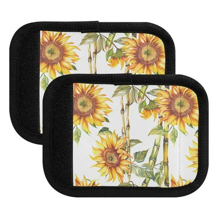 Luggage Handle Wrap for Suitcase 2 Pack Luggage Tag Identifiers for Travel Accessories Sunflower and Bamboo