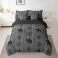 thumbnail image 2 of Feelyou Rustic Cowgirl Comforter Set 7pcs, Damask Aztec Triangle Queen Bedding Sets, 2 of 8