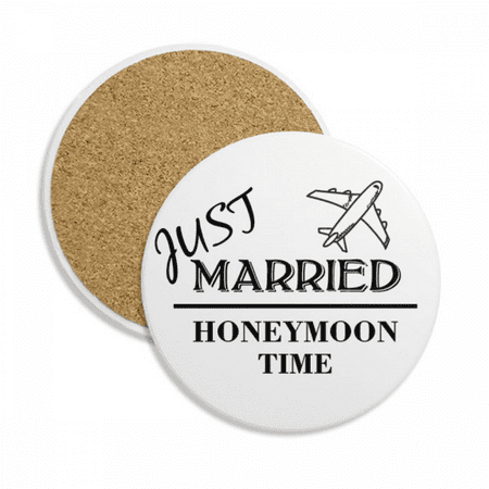 

Honeymoon Marriage Aircraft Coaster Cup Mug Tabletop Protection Absorbent Stone
