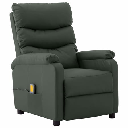 Dcenta Massage Reclining Chair Gray Faux Leather