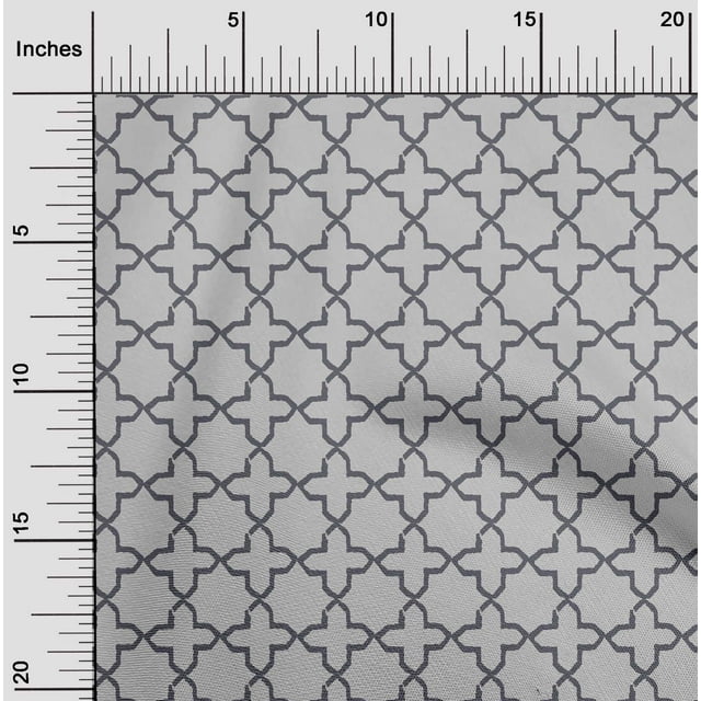 oneOone Tissu Popeline de Coton à Motif Quadrilobe Décoratif Imprimé 42 Pouces de Large