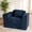 Blue, variant on 41.5"Boneless Chair, Black Single sofa, Corduroy Cloud Sofa for Living Room, 2 Cup Holders, 2 Storage Pockets, No Assembly Required