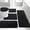 Ocean Ripple - black, variant on CHAKME 5 Piece Bathroom Rug Set Non Slip Ultra Absorbent Machine Washable Memory Foam Large 20"x46" & 32"x20" Long 24"x17" Small 18"x16" U Shape Contour 24"x20" Toilet Mat Ocean Ripple Dark gray