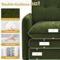 thumbnail image 3 of Aemeios Upholstered Chenille Oversized Accent Armchairs with Ottoman and Side Pocket Set of 2, Green, 3 of 7