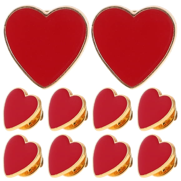 10 broches de corazón, prendedores de corazón para el pecho, pines de solapa para el Día de San Valentín, broches de corazón para el Día de San Valentín