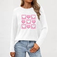 thumbnail image 5 of Womens Valentine Day Shirts Casual Heart Long Sleeve Going Out Tops Pullover Loose Spring Holiday Valentines Outfits, S White, 5 of 5
