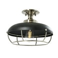 thumbnail image 4 of Creative Co-Op Robert Stevenson Lighting Presley - Caged Dome Metal Semi-Flush Mount Ceiling Light, Brushed Nickel and Matte Black, 4 of 7