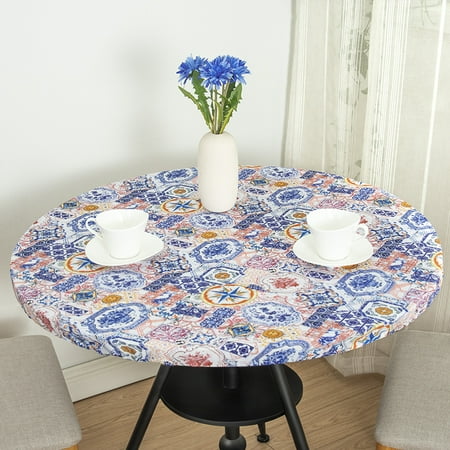 

Wrcnote Tablecloths Washable Tablecloth Home Decor Round Table Cloths Covers Floral Dust-proof Decorative Waterproof Style A M (45-56inch)
