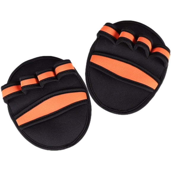 ADDHAT Durable Orange Addhat Weight Lifting Gloves for Sports Use with Palm Protection