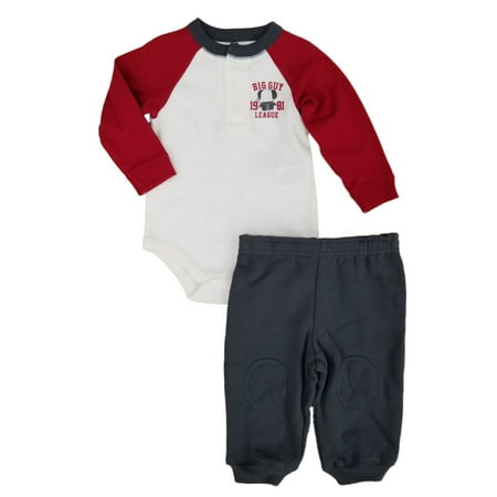 Infant Boys Big Guy League Baby Outfit Pants & Elephant Bodysuit Shirt (Best Shoes For Big Guys)