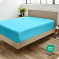 thumbnail image 5 of Bare Home Luxury 1800 Collection Fitted Sheet, Ultra-Soft, Deep Pocket, Full, Aqua, 5 of 8