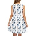 thumbnail image 7 of Women Summer Dresses Women Casual Loose Summer Printed Dress Sleeveless V-neck Top/shirt Set C White S, 7 of 7