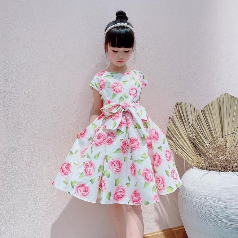 Girls Floral Party Dress Wedding Birthday Pageant Party Costumes Girls Floral Party Dress Wedding Birthday Pageant Party Costumes